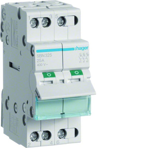 [HAG-SBN325] Interrupteur sectionneur 25A 3P 2 modules SBN325