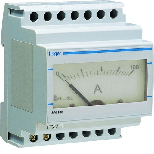 [HAG-SM100] Ampéremètre analogique 0-100A branchement sur transformateur de courant SM100