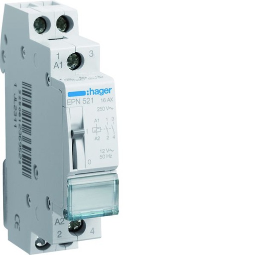[HAG-EPN521] Télérupteur 2F 12V 16A 1 module EPN521