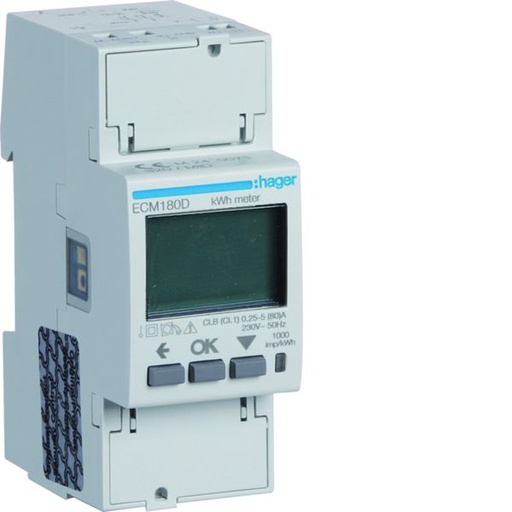 [HAG-ECM180D] Compteur d'énergie monophasé 80A communiquant M-BUS certifié MID ECM180D