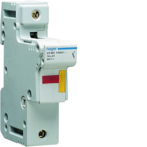 [HAG-LS601] Coupe circuit 1P 50A 690V L51 accessoriable 1.5 modules LS601