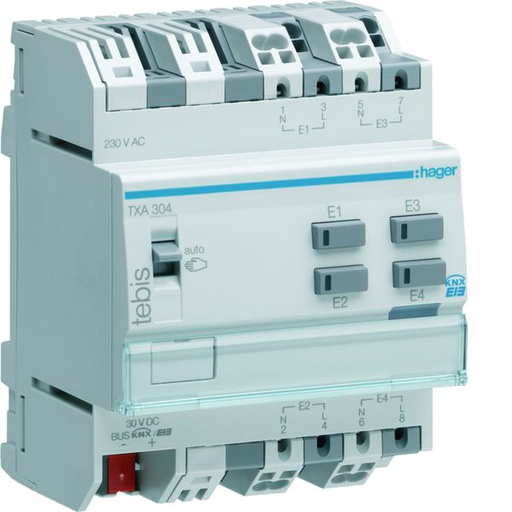 [HAG-TXA304] Module tableau 4 entrées filaires 230V KNX filaire TXA304