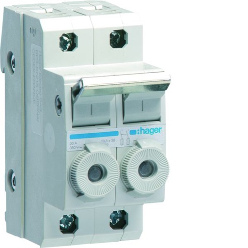 [HAG-L96200] Porte-fusible combiné 2P 20A 380V L38 2M avec cartouche L96200