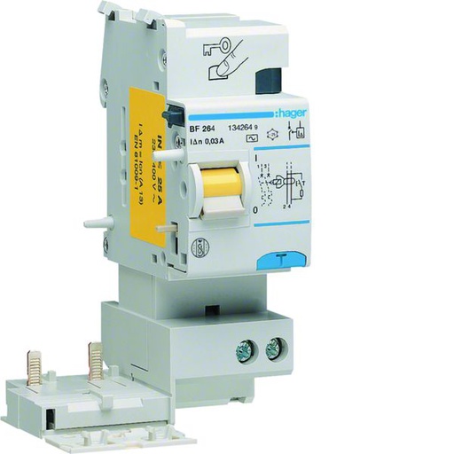 [HAG-BF264] Bloc différentiel 63A 30mA 2P type AC à bornes alignées BF264
