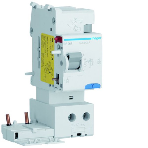 [HAG-BF267] Bloc différentiel 63A 30mA 2P type A HI 50/60Hz à bornes alignées BF267