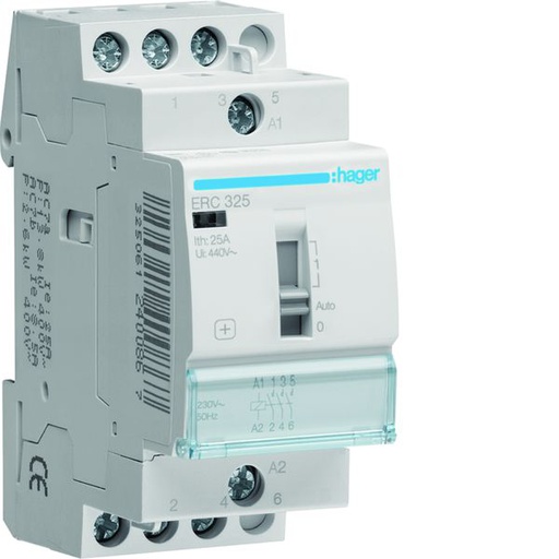 [HAG-ERC325] Contacteur à commande manuelle 25A, 3F, 230V ERC325