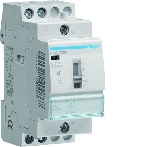 [HAG-ERC625S] Contacteur silencieux à commande manuelle 2M, 25A, 2F, 230V ERC625S