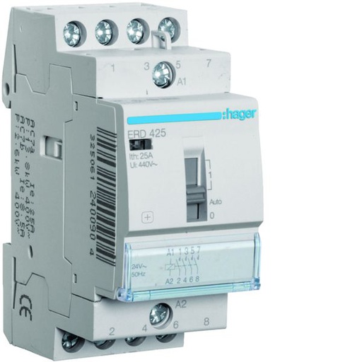 [HAG-ERD425] Contacteur à commande manuelle 25A, 4F, 24V ERD425
