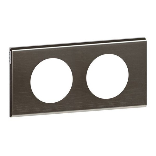 [LEG069032] Plaque Céliane Matières 2 Postes Finition Black Nickel legrand 069032