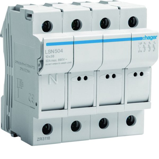 [HAG-LSN504] Coupe-circuit 3P+N 32A 690V L38 4 modules LSN504