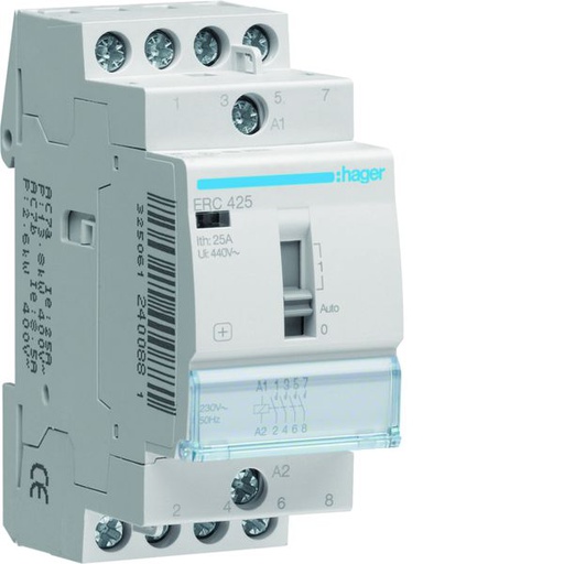 [HAG-ERC425] Contacteur à commande manuelle 25A, 4F, 230V ERC425