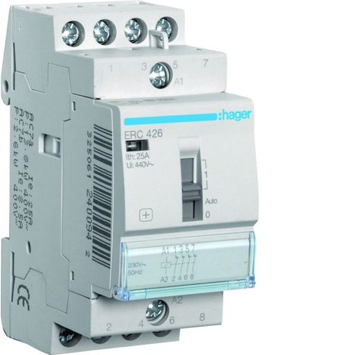 [HAG-ERC426] Contacteur à commande manuelle 25A, 4F, 230V ERC426