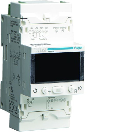 [HAG-HR535] Relais différentiel type A 0.03-30A temporisé 4voies avec écran de visualisation HR535