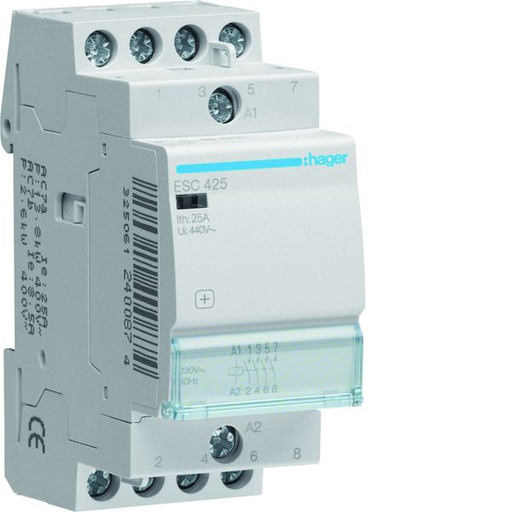 [HAG-ESC425] Contacteur sans commande manuelle 25A, 3F, 230V ESC425