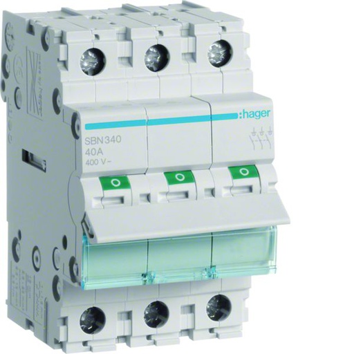 [HAG-SBN340] Interrupteur sectionneur 40A 3P 3 modules SBN340