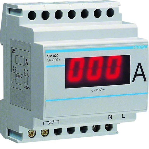 [HAG-SM020] Ampéremètre digital 0-20A branchement et lecture directe SM020