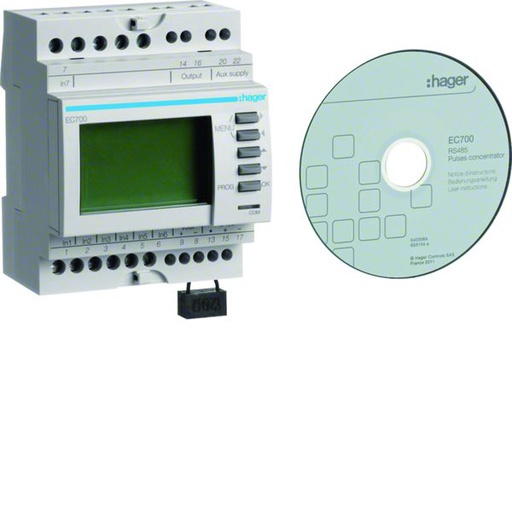 [HAG-EC700] Passerelle de comptage impulsionnel 7 voies Modbus RS485 EC700