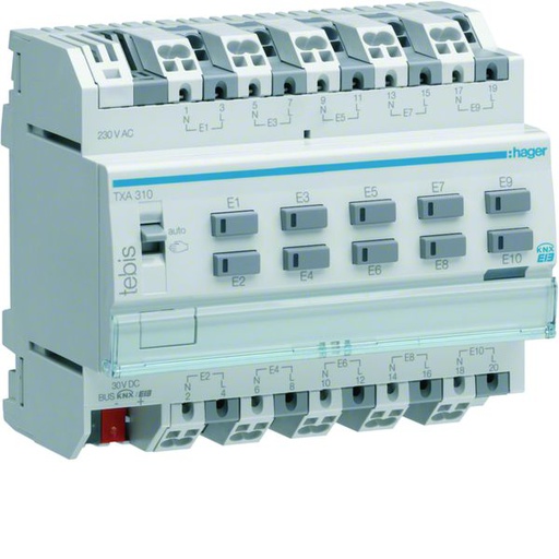 [HAG-TXA310] Module tableau 10 entrées filaires 230V KNX filaire TXA310