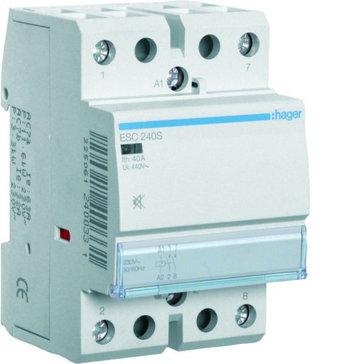 [HAG-ESC240S] Contacteur silencieux sans commande manuelle 40A, 2F, 230V ESC240S