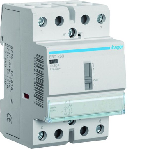 [HAG-ERD263] Contacteur à commande manuelle 63A, 2F, 24V ERD263