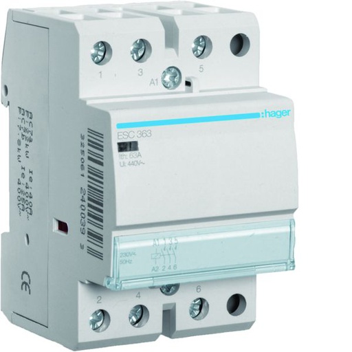 [HAG-ESC363] Contacteur sans commande manuelle 63A, 3F, 230V ESC363