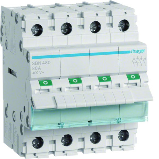 [HAG-SBN480] Interrupteur sectionneur 80A 4P 4 modules SBN480