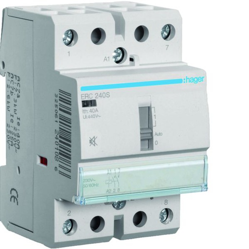 [HAG-ERC240S] Contacteur silencieux à commande manuelle 40A, 2F, 230V ERC240S