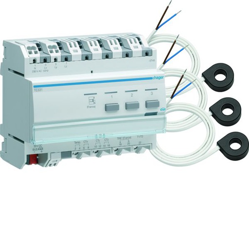 [HAG-TE332] Indicateur de consommations KNX avec 3 tores TE332