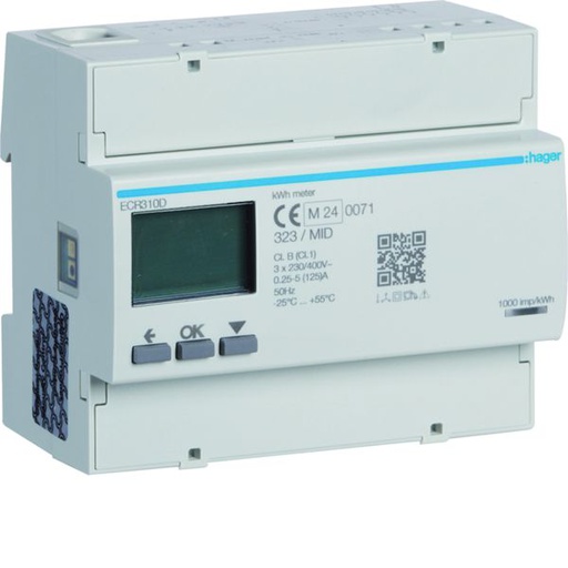 [HAG-ECR310D] Compteur d'énergie monophasé 80A communiquant MOBDUS RS485 bornes rapides RJ45 ECR310D