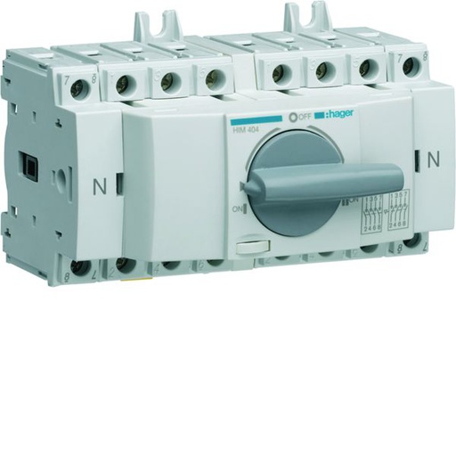 [HAG-HIM404] Inverseur de source modulaire 4P In40A Ue380 - 415Vac Poignée rotative courte HIM404