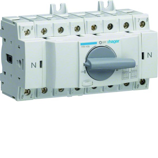 [HAG-HIM408] Inverseur de source modulaire 4P In80A Ue380 - 415Vac Poignée rotative courte HIM408