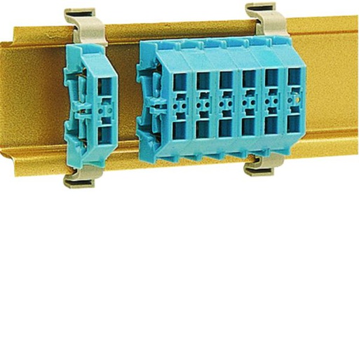 [HAG-K89000] Mini Borne sur rail DIN 2,5mm², 24A/300V, sans base de montage, Bleu K89000