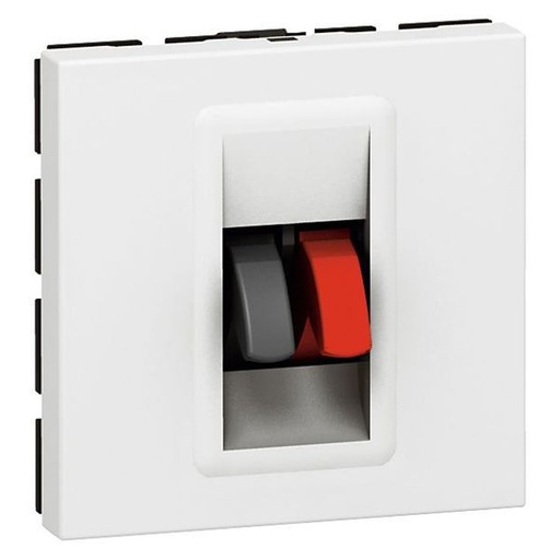 [LEG078751] Prise Haut-Parleur Mosaic 2 Modules Blanc legrand 078751