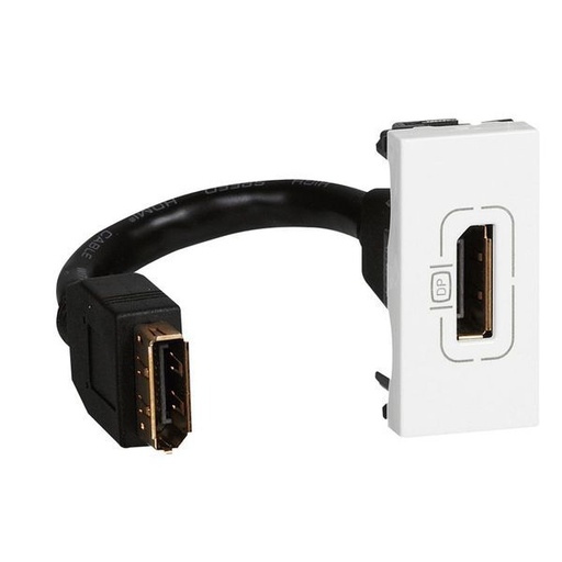 [LEG078791] Prise Display Port 1.2 Pre-Connectorisee 1 Module Blanc Mosa legrand 078791