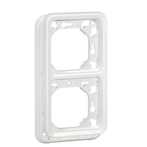 [LEG070749] Support+Plaque 2 Postes Encastre Vert. Blanc Artic legrand 070749