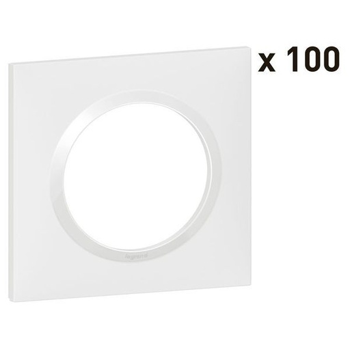 [LEG600941] Lot De 100 Plaques Carrées Dooxie 1 Poste Finition Blanc legrand 600941