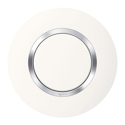 [LEG600973] Plaque Ronde Dooxie 1 Poste Finition Blanc Avec Bague Effet legrand 600973