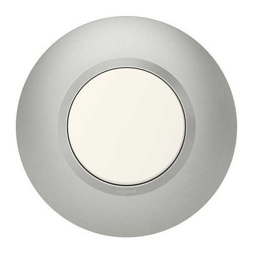 [LEG600975] Plaque Ronde Dooxie 1 Poste Finition Effet Aluminium Avec Ba legrand 600975