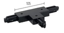 Luminaire  Jonction T noir 1 allumage