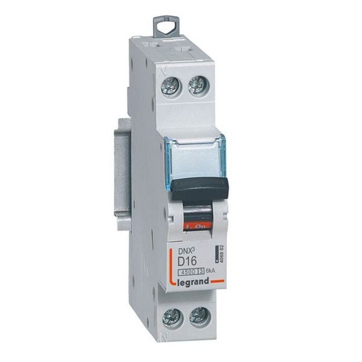 [LEG406802] Disjoncteur Dnx³ 4500 Vis/Vis U+N 230V~ 16A 4,5Ka Co legrand 406802