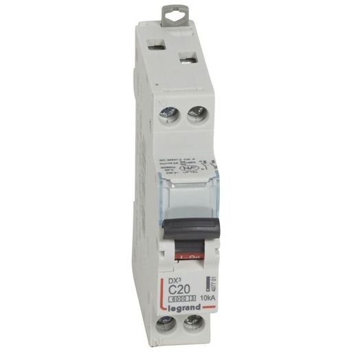 [LEG407701] Disjoncteur Dx³6000 10Ka Arrivée Haut/Départ Bas Vis U+N 20A legrand 407701