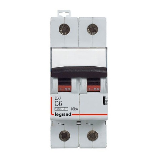 [LEG409217] Dx3 Disjoncteur 2P C6 10000A/16Ka legrand 409217