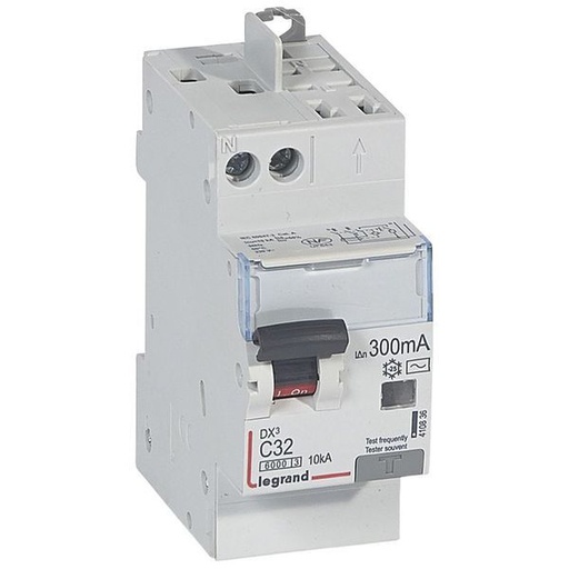 [LEG410836] Dx3 Disj Differentiel 1P+Ng C 32A 6000A/ 10Ka Ac 300Ma Tg Au legrand 410836