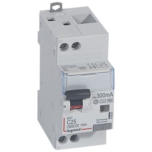 [LEG410885] Dx3 Disj Differentiel 1P+Ng C 25A 6000A/ 10Ka F 300Ma 2 Modu legrand 410885