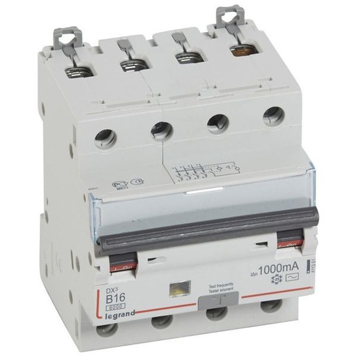 [LEG411361] Dx3 Disj Differentiel 4P B 16A 6000A Ac 1000Ma 4 Modules legrand 411361