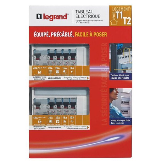 [LEG093055] Tableau Électrique Équipé Drivia Spécial Pour Logement T1 legrand 093055