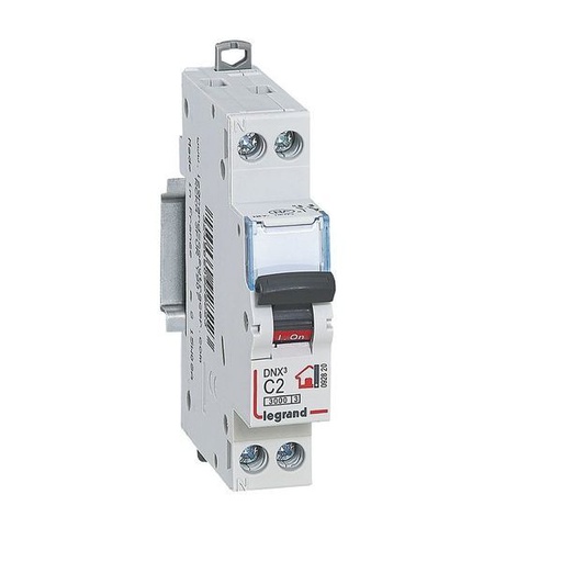 [LEG092820] Disjoncteur Dnx³ Phase + Neutre 2 A Bornes À Vis 1 Modul legrand 092820