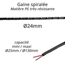 Gaine Spirale D24 Noir 10M