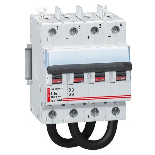[LEG414428] Disjoncteur Bipolaire 4 Modules Courbe B 16A 800V Dc legrand 414428