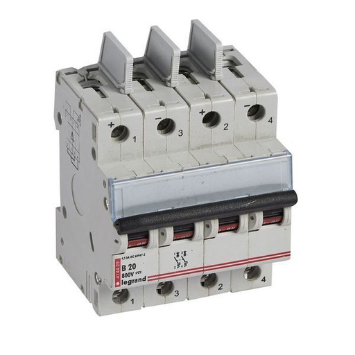 [LEG414429] Disjoncteur Bipolaire 4 Modules Courbe B 20A 800V Dc legrand 414429